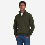 Barbour Essential L/wool Half Zip Jumper In Seaweed