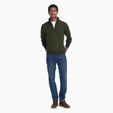 Barbour Essential L/wool Half Zip Jumper In Seaweed