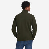 Barbour Essential L/wool Half Zip Jumper In Seaweed