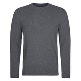 Barbour Essential Lambswool Crew Neck Sweater In Charcoal