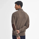 Barbour Men's Essential Patch Half Zip Knitted Jumper In Dark Stone