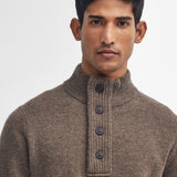 Barbour Men's Essential Patch Half Zip Knitted Jumper In Dark Stone
