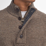 Barbour Men's Essential Patch Half Zip Knitted Jumper In Dark Stone