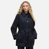 Barbour Fallyn Showerproof Hessian Tartan Jacket In Navy