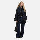 Barbour Fallyn Showerproof Hessian Tartan Jacket In Navy
