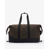 Barbour Field Waxed Holdall In Olive Black