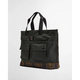 Barbour Field Waxed Tote Bag In Sage