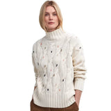 Barbour Fleur Knitted Jumper In Ecru