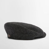 Barbour Fyne Tweed Baker Boy Cap In Charcoal Grey