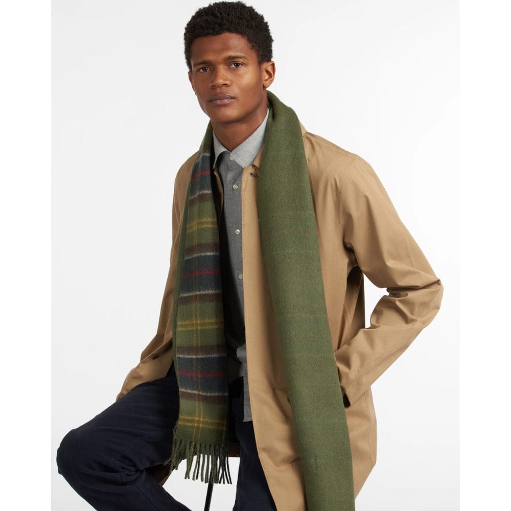 Barbour Galston Tartan Scarf In Classic Green