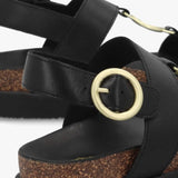 Barbour Gwen Leather Sandals In Black