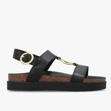 Barbour Gwen Leather Sandals In Black