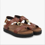 Barbour Gwen Leather Sandals In Brown