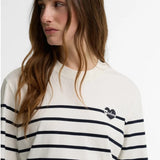Barbour Harling Striped Top In Cloud/Dark Navy