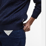 Barbour Hartland Crew Neck Jumper In navy