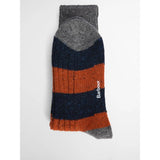 Barbour Houghton Stripe Socks In Navy Ginger