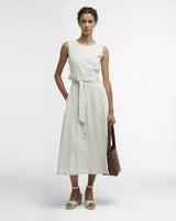 Barbour Inez Striped Midi Dress Spearmint Stripe