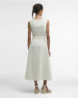 Barbour Inez Striped Midi Dress Spearmint Stripe