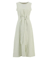 Barbour Inez Striped Midi Dress Spearmint Stripe