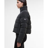 Barbour International Hudson Faux-Velvet Puffer Jacket In Black