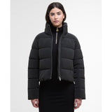 Barbour International Hudson Faux-Velvet Puffer Jacket In Black
