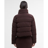 Barbour International Hudson Faux-Velvet Puffer Jacket In Red Velvet