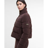 Barbour International Hudson Faux-Velvet Puffer Jacket In Red Velvet