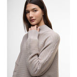 Barbour International Kaia Funnel-Neck Knit Jumper In Oat