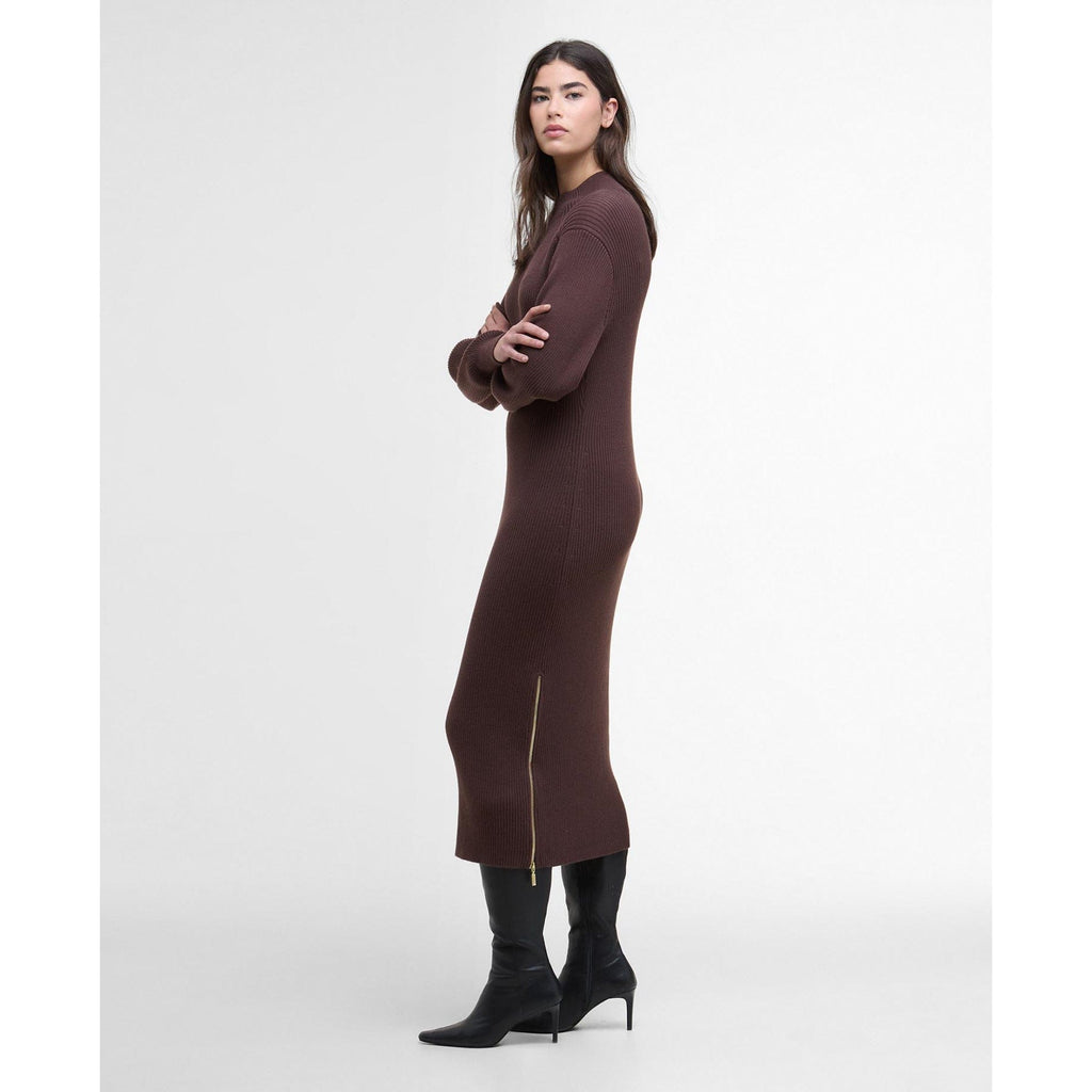 Barbour International Kaia Knitted Dress In Chocolate