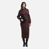 Barbour International Kaia Knitted Dress In Chocolate