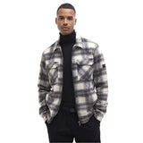 Barbour International Men's Clayton Fleece Check Overshirt In Concrete