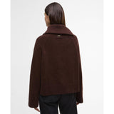 Barbour International Saskia Zip Neck Knit Jumper In Chocolate