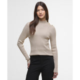 Barbour International Stella Ribbed Jumper In Oat