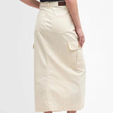 Barbour International Tamsin Cargo Midi Skirt In Pebble