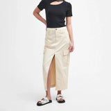 Barbour International Tamsin Cargo Midi Skirt In Pebble