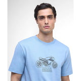 Barbour International Topher Motorbike T-Shirt In Cool Blue