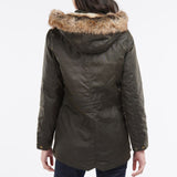 Barbour Kelsall Waxed Cotton Parka Jacket in Olive