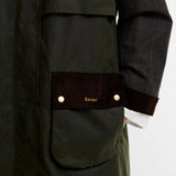 Barbour Kirklees Checked Waxed Jacket In Fern Classic Shadow