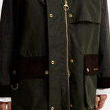 Barbour Kirklees Checked Waxed Jacket In Fern Classic Shadow