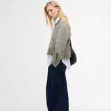 Barbour Leyburn Check Showerproof Bomber Jacket Bleached Olive