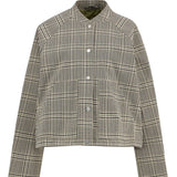 Barbour Leyburn Check Showerproof Bomber Jacket Bleached Olive