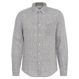 Barbour Linton Tailored Linen Shirt in Olive