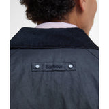 Barbour Lorden Waxed Mac In Navy