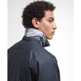 Barbour Lorden Waxed Mac In Navy
