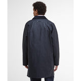 Barbour Lorden Waxed Mac In Navy