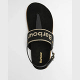 Barbour Lumley Toe Post Sandal In Black