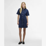 Barbour Maia Denim Mini Dress In Rinse Wash