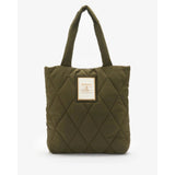 Barbour Mariah Quilted Tote Bag In Olive