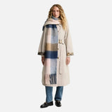 Barbour Marie Check Scarf In Navy/Blush Pink