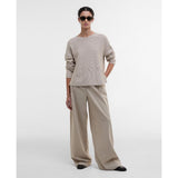 Barbour Marine Crew Neck Jumper In Light Sand